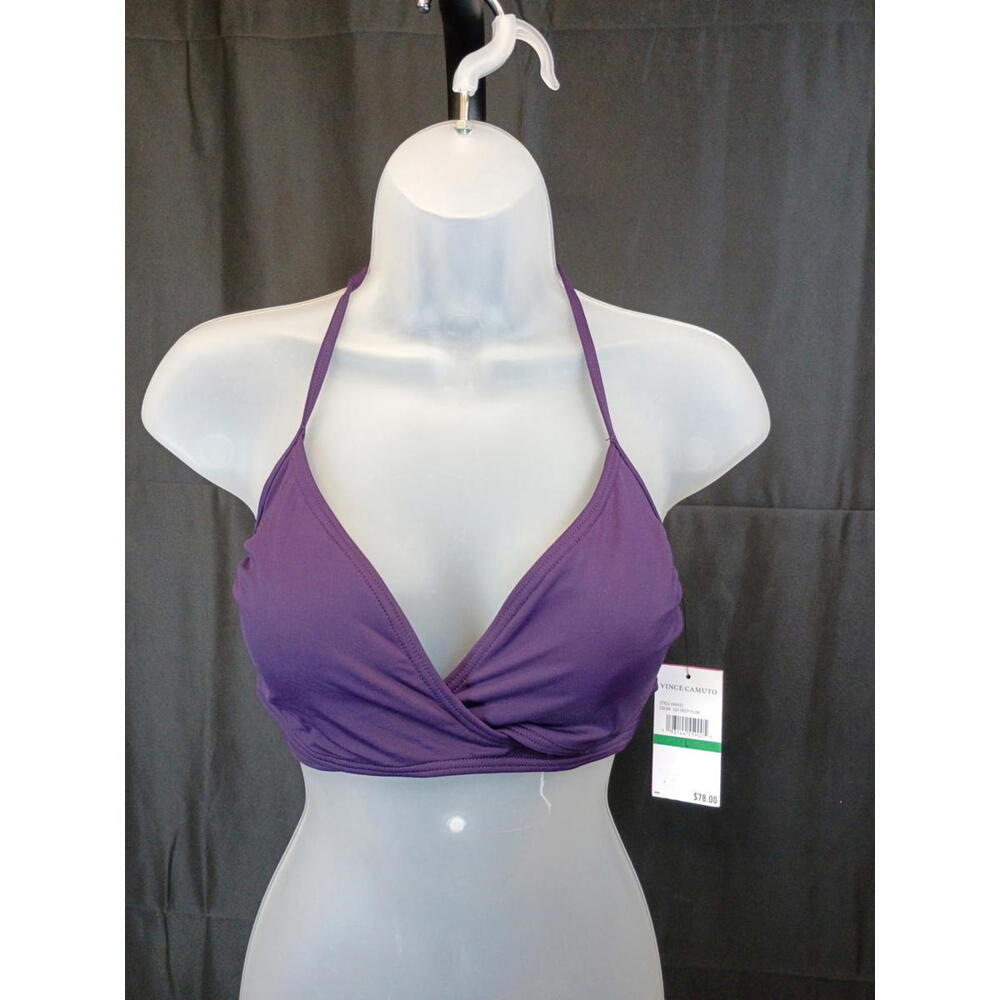 VINCE CAMUTO WRAP BIKINI TOP PLUM L